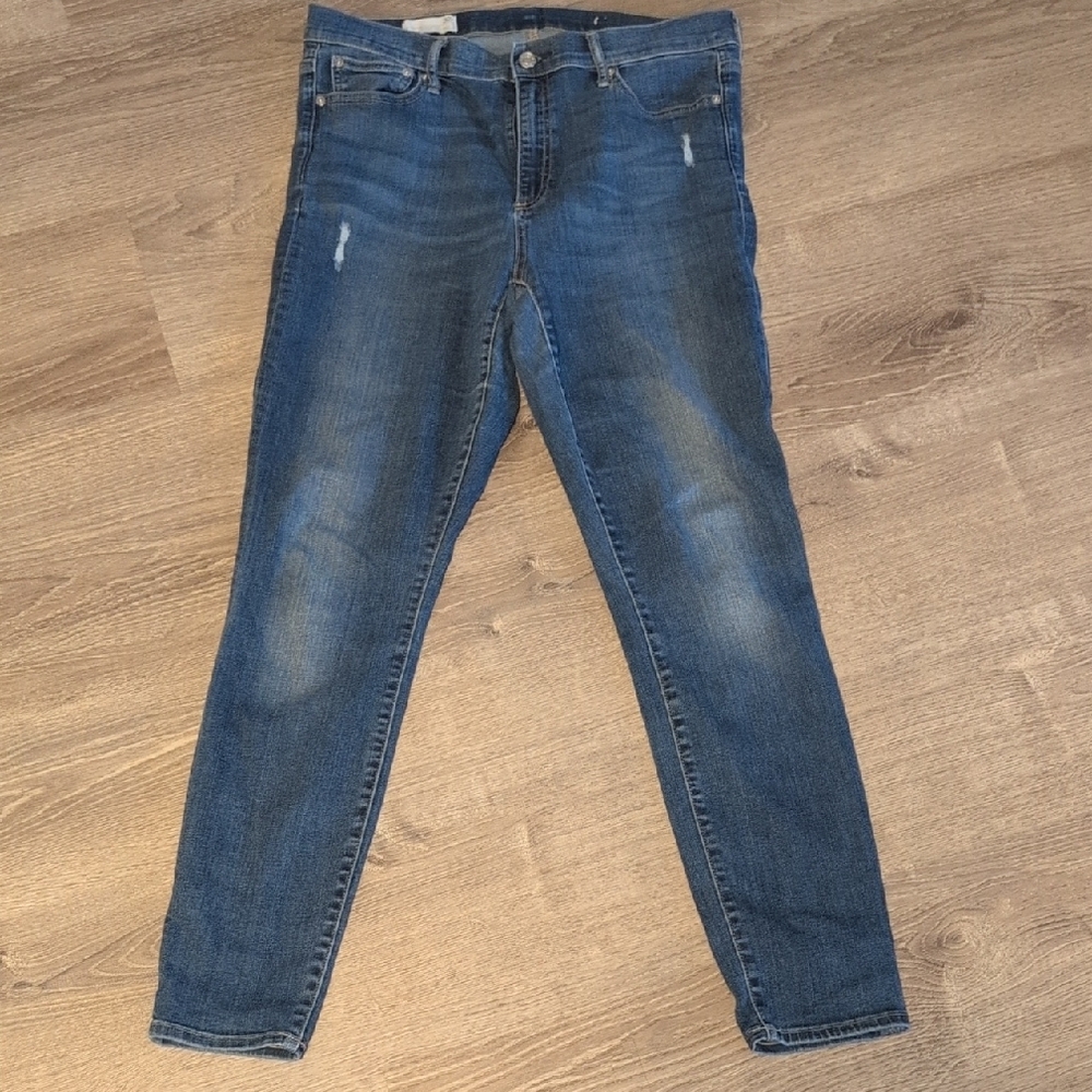 GAP Blue Skinny Jeans with Distressed Details